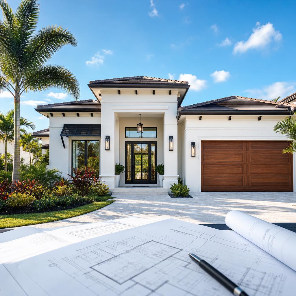Modern Florida House with Blueprints